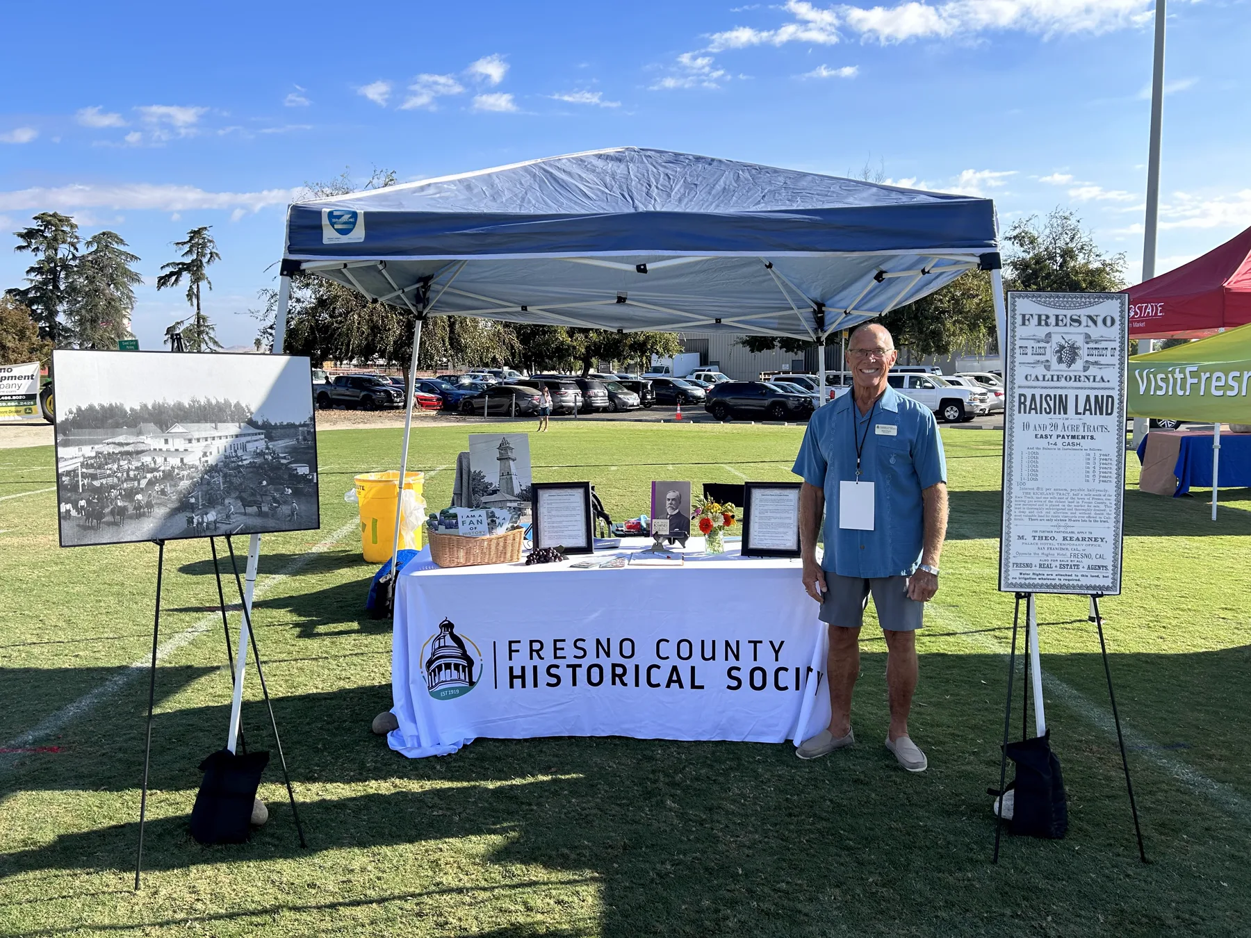 Mark Pozzi at the Fresno County Historical Society festival display