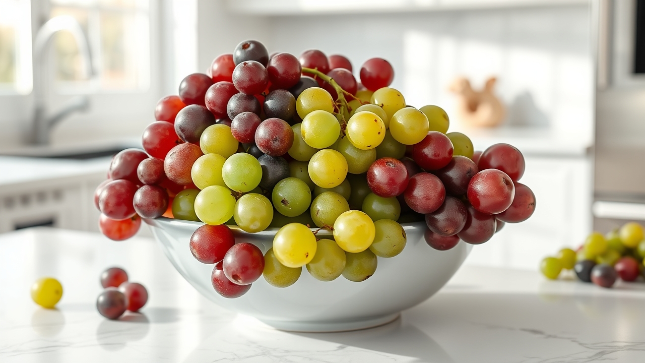 Fresh California table grapes — green, red and black, with more than eighty varieties grown across the Valley.